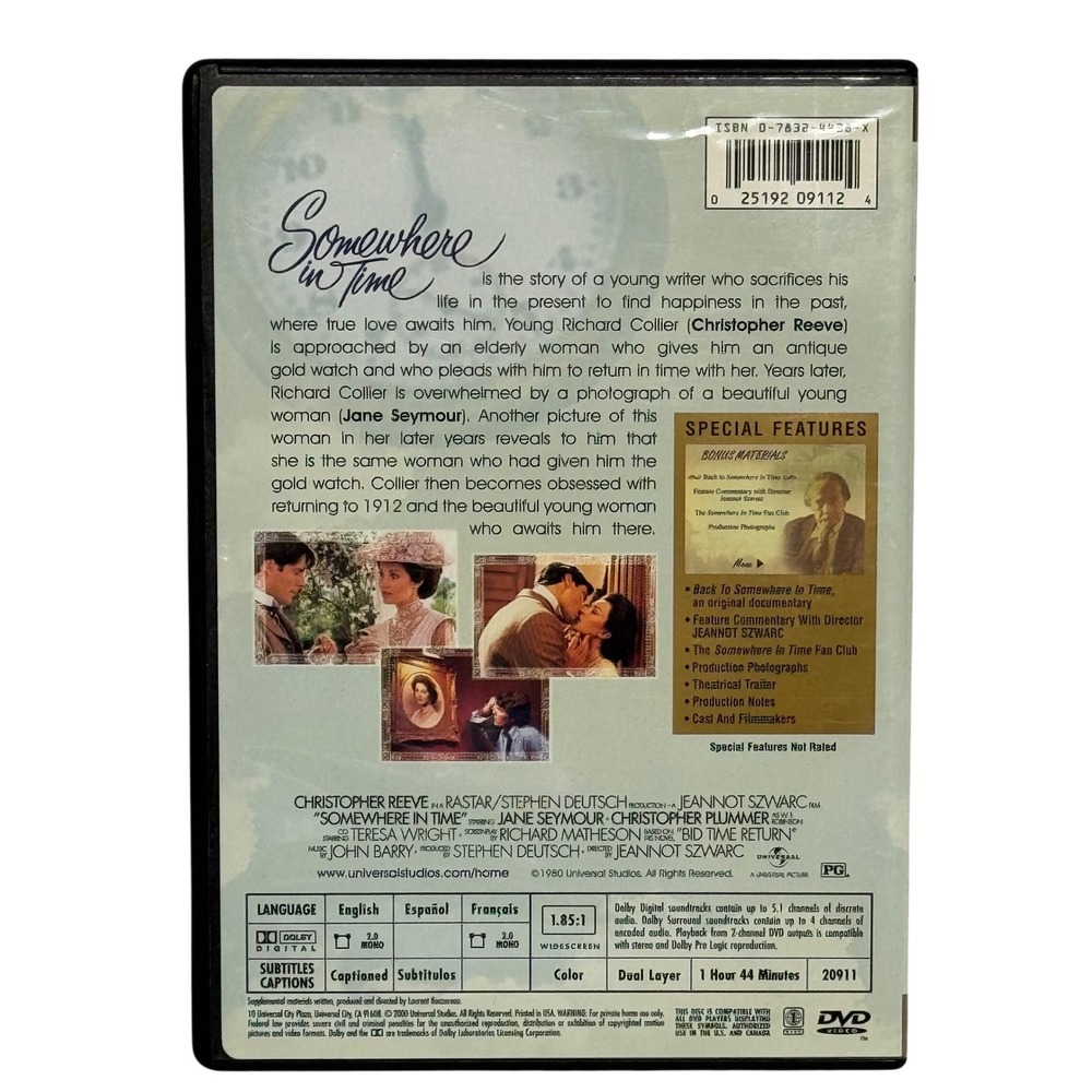 Somewhere in Time DVD - Reeve - Picture 2 of 3